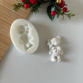 Heart & Bow Tie Bear Silicone Mould